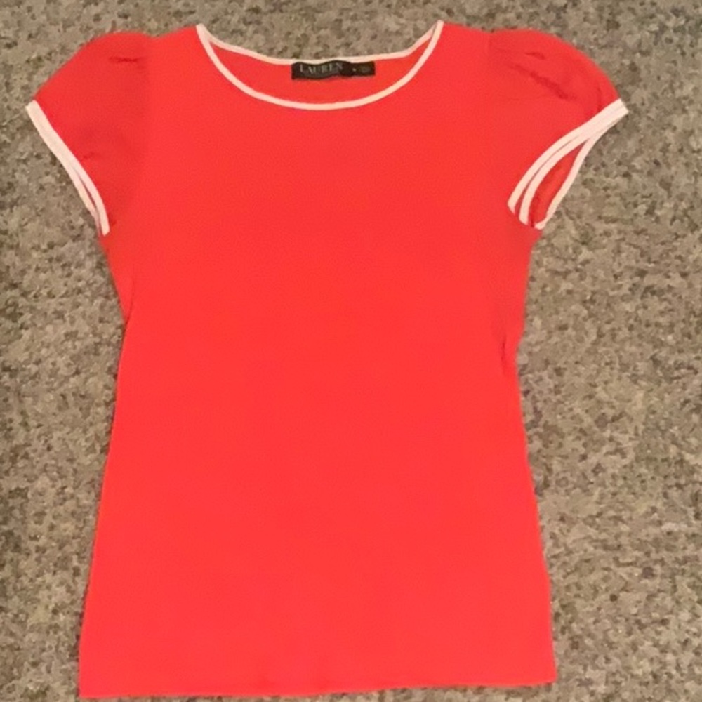 Lauren Ralph Lauren Pink Fitted Short Sleeve T-Shirt
